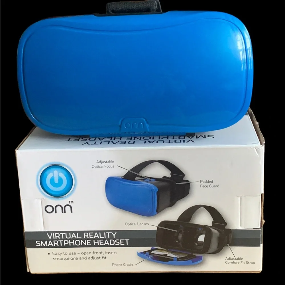 Blue and Black Smartphone VR Headset with Padded Comfort